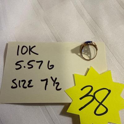 Sale Photo Thumbnail #212: 38-Stunning 10k ring/size 7.5/5.57 g