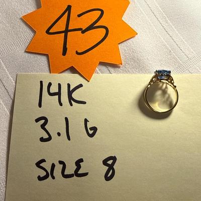 Sale Photo Thumbnail #252: 43-14k stamped ring/3.1 g/size 8