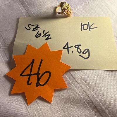 Sale Photo Thumbnail #273: 46-10k stamped Ring/sz 6.5/4.8g