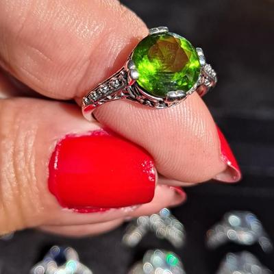 Peridot Ring Sterling Silver