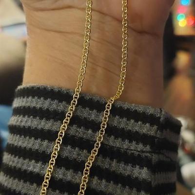 Solid 14k Yellow Gold Filled 2.55 mm Mariner Link Chain Necklace for Men and Women