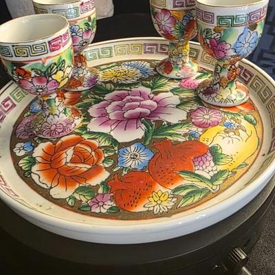 Oriental Bloom “Satsuma” Miniature Tea Set — A Hand-Painted Porcelain Treasure of Eastern Elegance