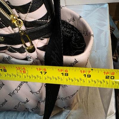 Betsey Johnson Quilted Black & Blush Stripe Designer Tote / Diaper Bag – New Without Tags