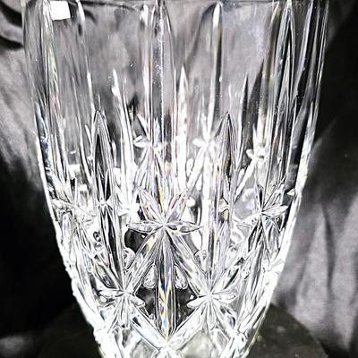 Marquis by Waterford 9.5" Vertical Starburst Cut Crystal Vase – Brilliant Elegance in Glass