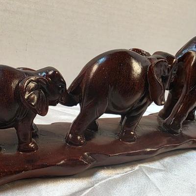 Vintage Elephant Family Resin Sculpture Figurine Decorative Tabletop Statue
