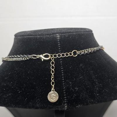 Mixed-Metal Charm Necklace with Faux Pearl & Decorative Drop Accents