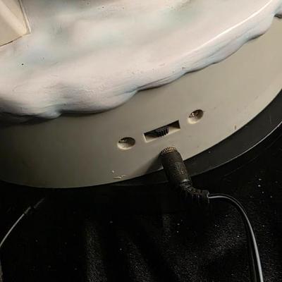 Vintage Enesco Nighttime Prayer Figurine Lamp / Musical Lighted Sculpture with Bird Lantern Accent