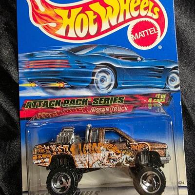 1999 Hot Wheels Attack Pack Series #1 of 4 Nissan Truck | Collector #1021 Brown Graffiti Monster Truck | Sealed Original Card | Rare...
