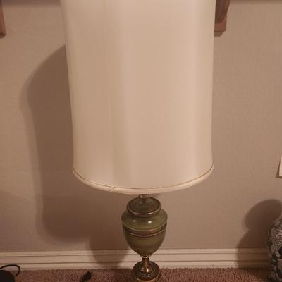 Brass and Green Lamp