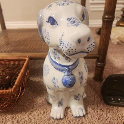 Blue China Dog Statue Rare