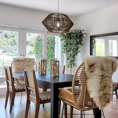 Sale Photo Thumbnail #37: -White woven wood dining chairs    (8 total)
- luxe open weave accent or dining chairs (2 total)