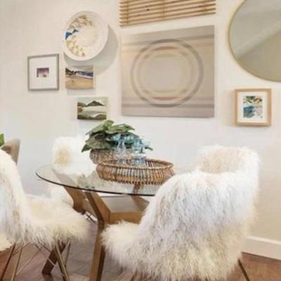 Sale Photo Thumbnail #40: - Glass and retro wood table in 36 or 38 dia. 
