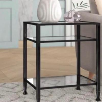 Sale Photo Thumbnail #81: metal and glass end tables (QTY 6)