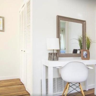 Sale Photo Thumbnail #114: -Simple white parsons desk 