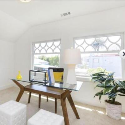 Sale Photo Thumbnail #115: -Mid modern walnut desk w/glass 