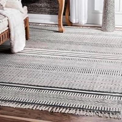 Sale Photo Thumbnail #139:  Black and white woven tribal rug 8x10