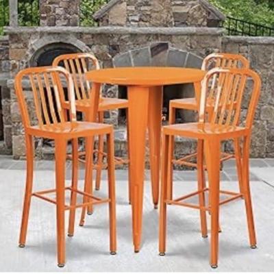 Sale Photo Thumbnail #183: Modern black resin accent chairs with side table