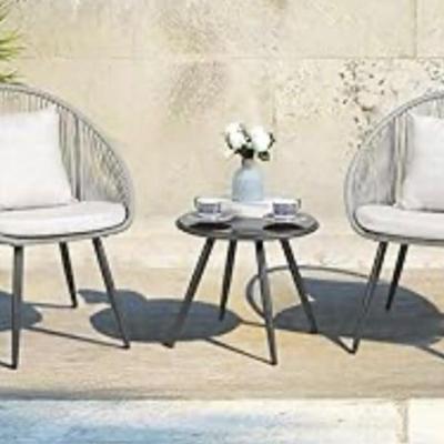 Sale Photo Thumbnail #187: Mod gray rope Chairs 