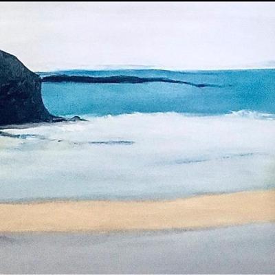 Sale Photo Thumbnail #202: -Turquiose  24x24x2 oil on wood (Original Art)