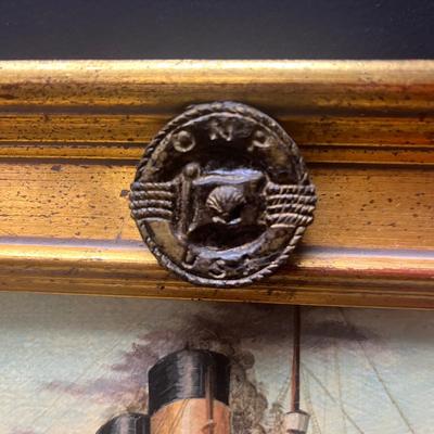 Framed Print White Star Line's RMS Olympic Ocean Liner signed ESC / ONP USA stamped on back