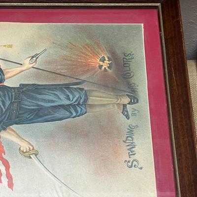 1898 Spanish American War Naval Poster Lithograph Print - U.S. Navy Sailor, Admiral George Dewey upper left corner