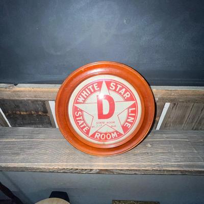 RMS Titanic White Star Room Number, State Room No. 210 Framed Steamer Trunk Advertising,