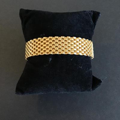 Sale Photo Thumbnail #23: Gold plated meshed open cuff bracelet Please see attached photos