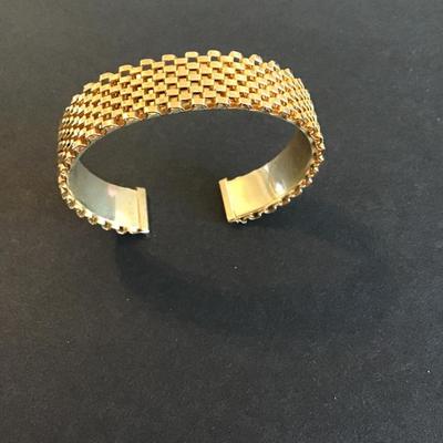Sale Photo Thumbnail #24: Gold plated meshed open cuff bracelet Please see attached photos