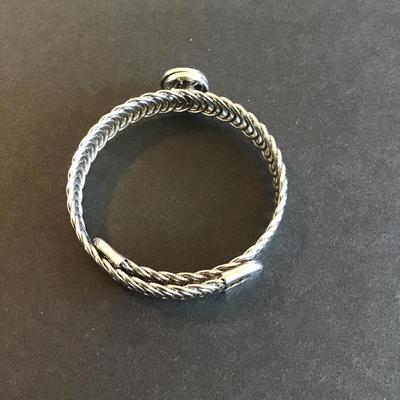 Sale Photo Thumbnail #50: Silver plated snap bracelet please see attached photos