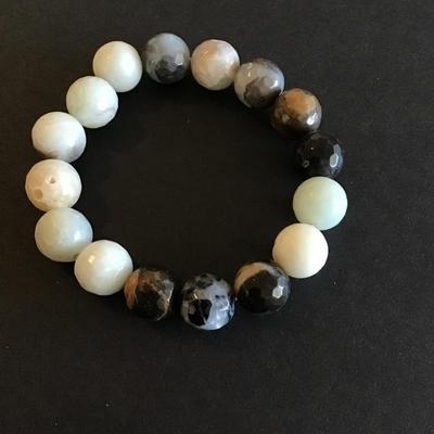 Sale Photo Thumbnail #84: Beautiful Vintage handmade polished amazonite crystal bracelet please see attached photos