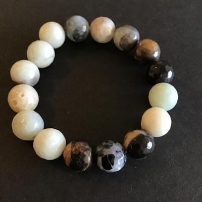 Sale Photo Thumbnail #86: Beautiful Vintage handmade polished amazonite crystal bracelet please see attached photos