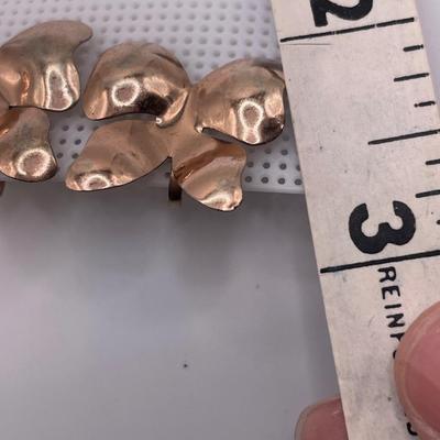 Stamped sterling vermeil bow screwback earrings