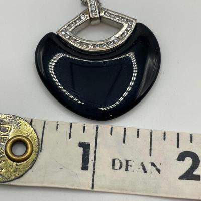 Black onyx and sterling necklace