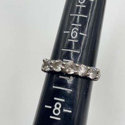 Clear lucite box with sterling CZ ring