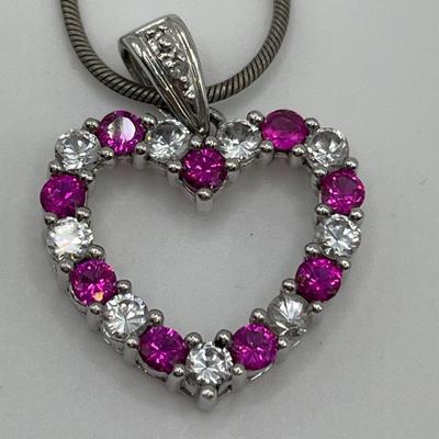 Sterling heart pendant and chain