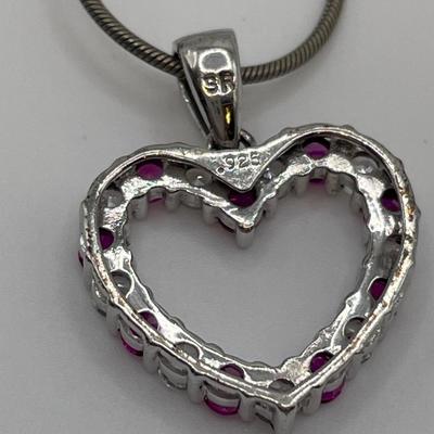 Sterling heart pendant and chain