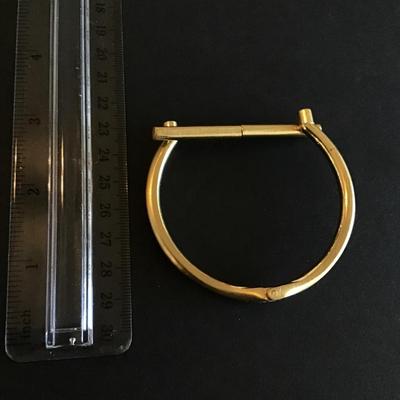 Sale Photo Thumbnail #202: Gold tone hinged Cuff Bracelet please see attached photos