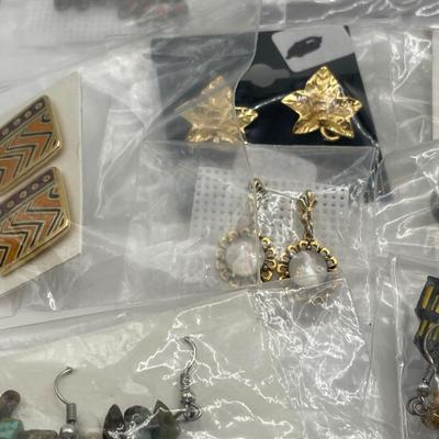 Large bag of post earrings