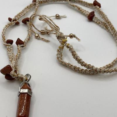 Sand stone necklace and bracelet