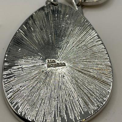 Butterscotch Baltic amber and Lia Sophia silver tone necklace