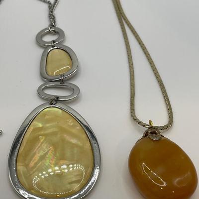 Butterscotch Baltic amber and Lia Sophia silver tone necklace