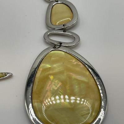 Butterscotch Baltic amber and Lia Sophia silver tone necklace