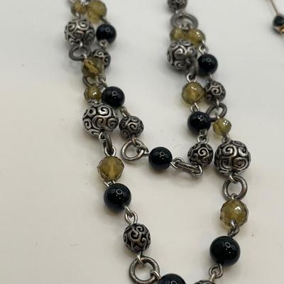 Black and silver tone necklaces