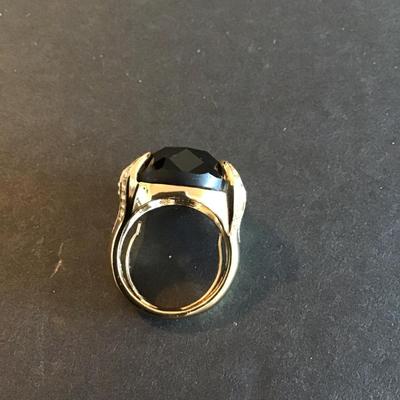 Sale Photo Thumbnail #91: Gorgeous Gold Tone Fashion ring with rhinestones please see attached photos