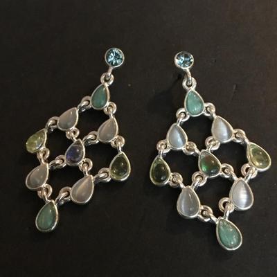 Beautiful statement, earrings, silver toned