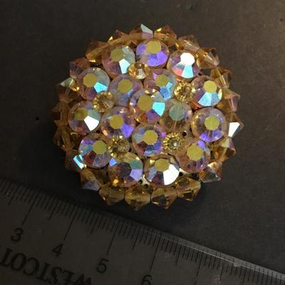 Vintage Aurora Borealis, crystal brooch