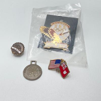 LOT 29: Vintage Otagiri Japan Gibson Mallard / Green Music Box, Collection of Pins (Avon / Irish Pins, King Bling Necklace, Cufflinks and...