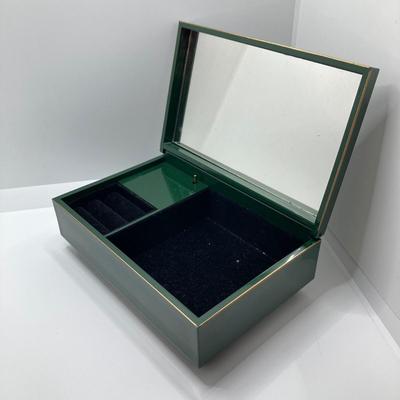 LOT 29: Vintage Otagiri Japan Gibson Mallard / Green Music Box, Collection of Pins (Avon / Irish Pins, King Bling Necklace, Cufflinks and...