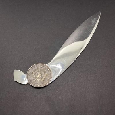 LOT 31: Napoleon III Empereur 1870 Empire Francais 5 F Coin Letter Opener Paper Knife
