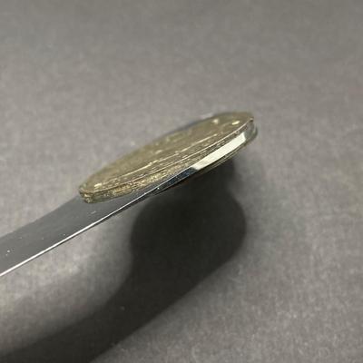 LOT 31: Napoleon III Empereur 1870 Empire Francais 5 F Coin Letter Opener Paper Knife